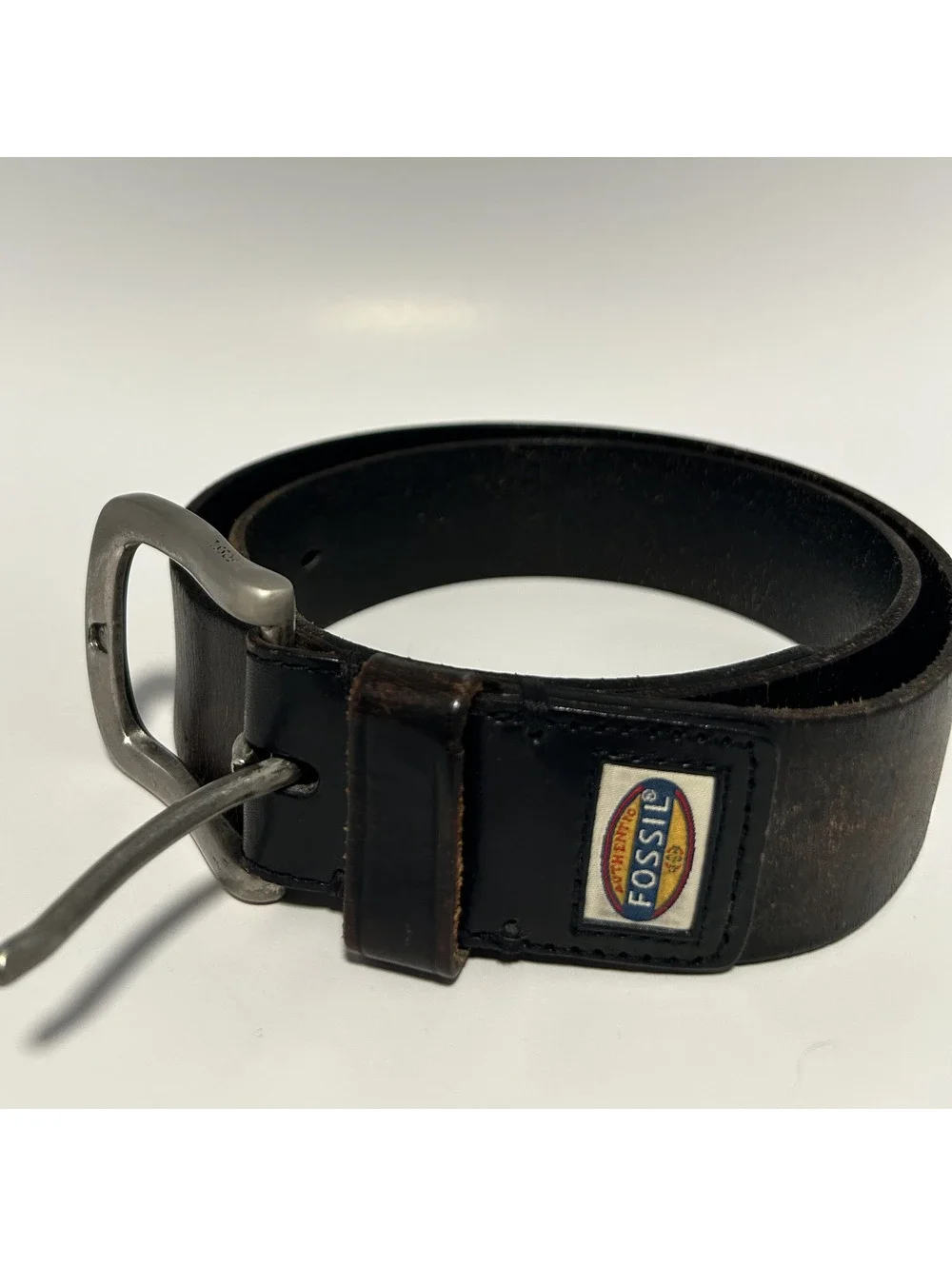 Authentic Vintage Fossil Genuine Leather Dark Brown Belt Size 34/85